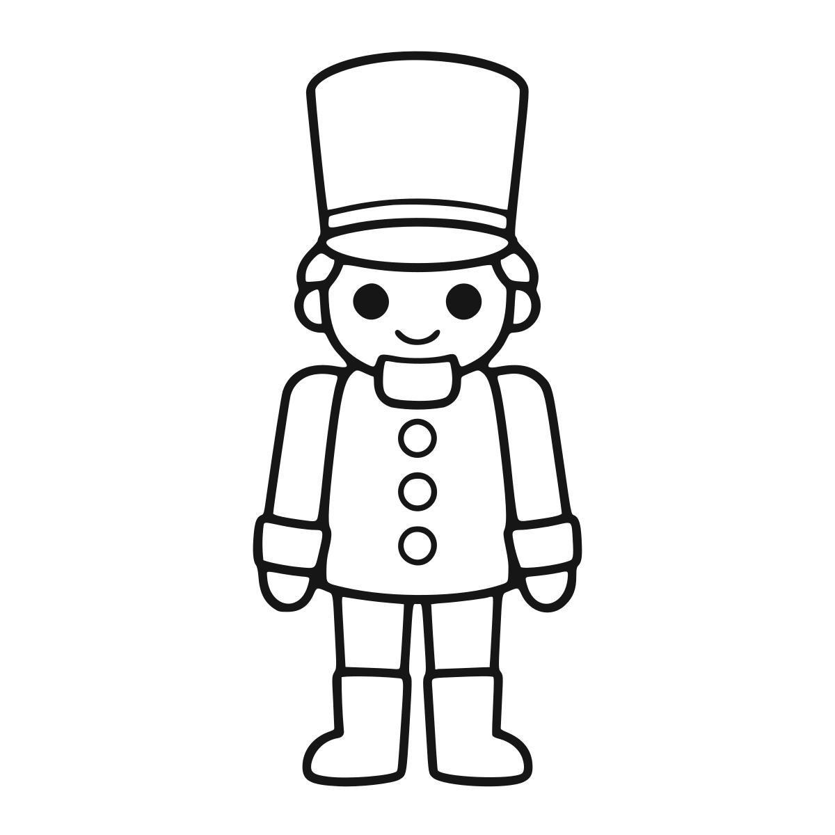 Toy Soldier Nutcracker Printable coloring page - printable black and white nutcracker line drawing