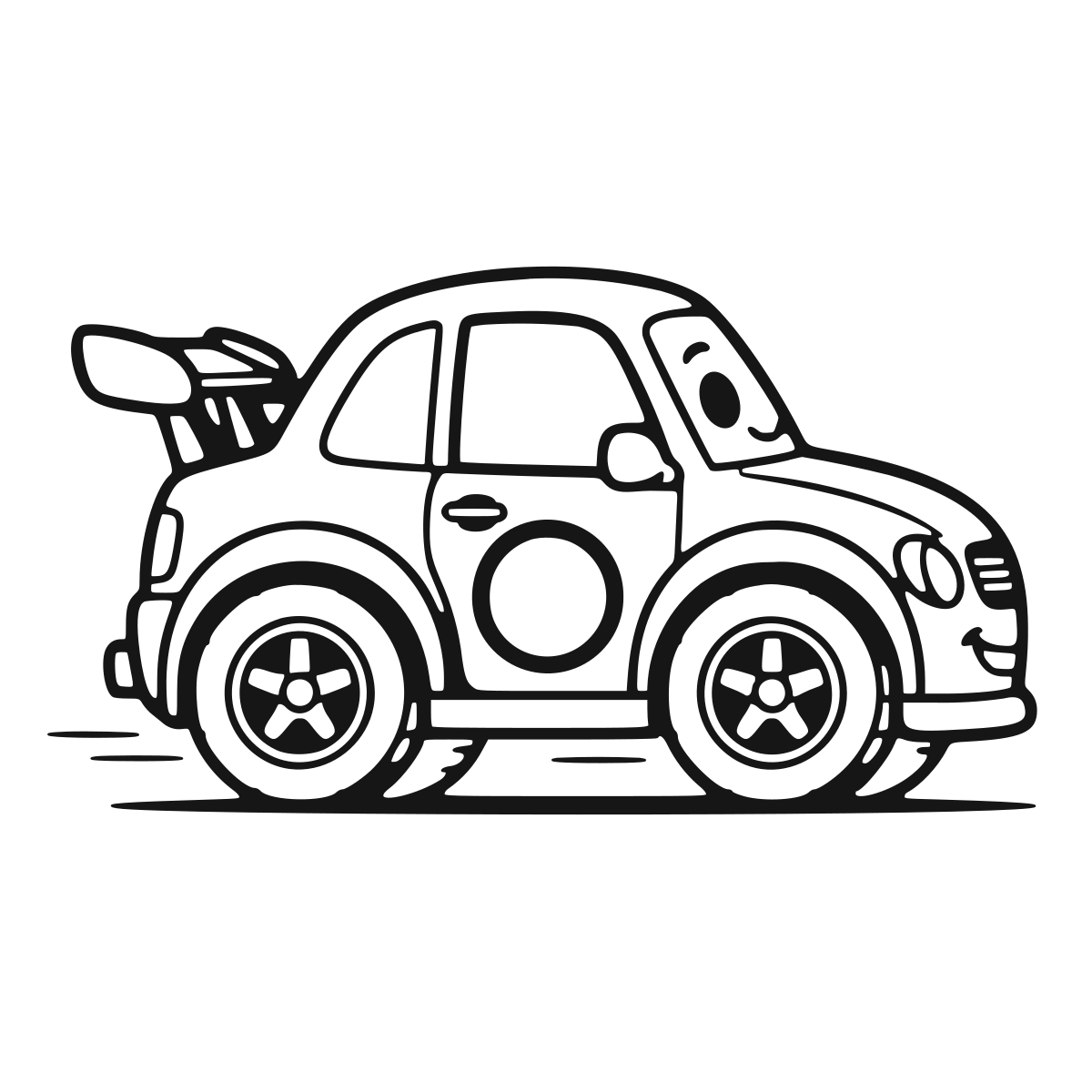 Race Car coloring page - printable black and white race car line drawing