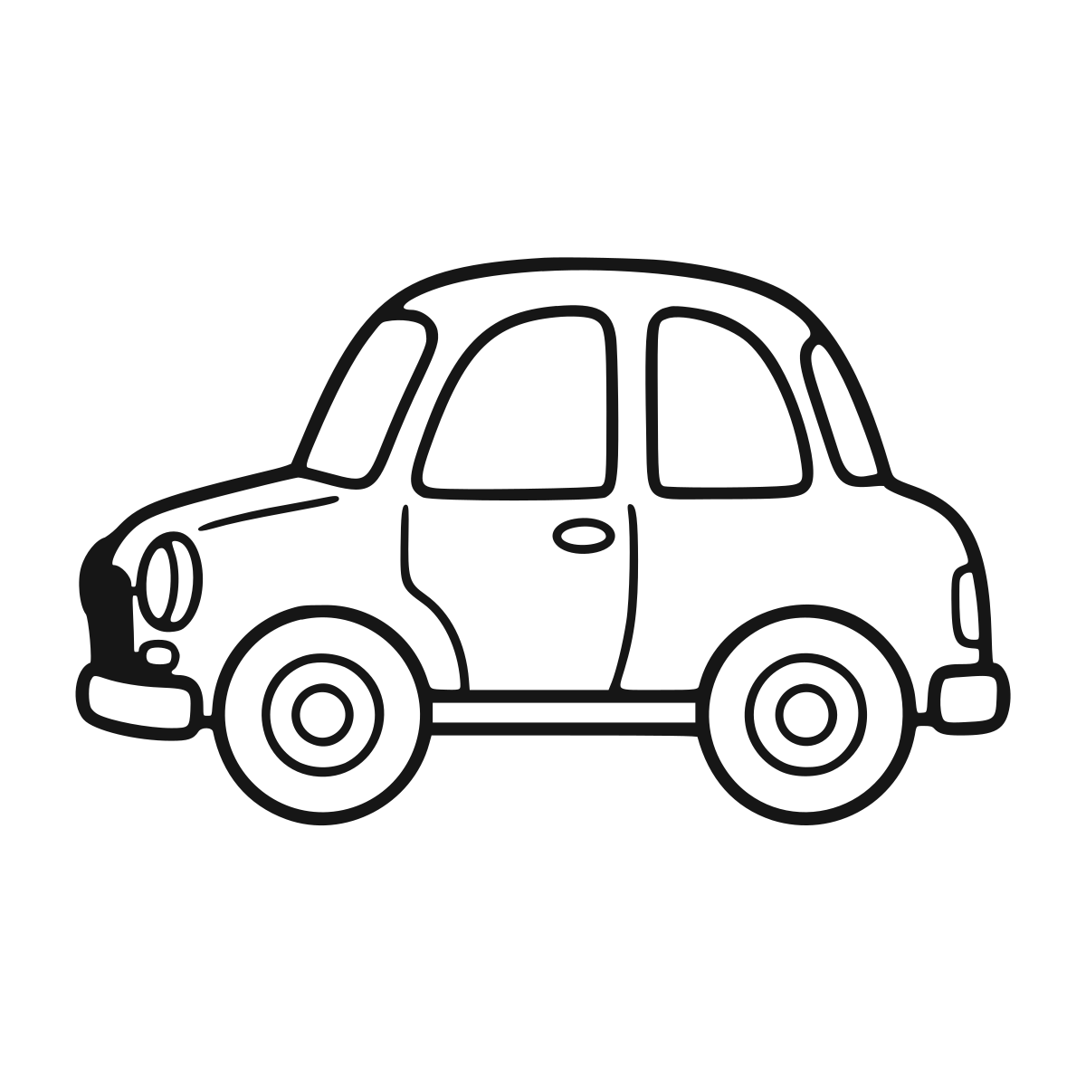 Family Car coloring page - printable black and white car line drawing