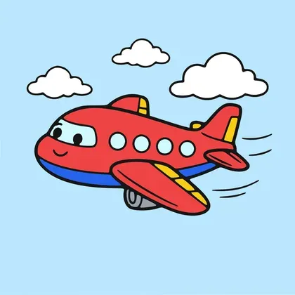 Airplane color by number page