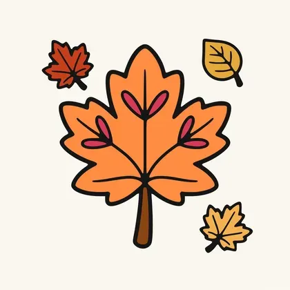 Autumn Leaf color by number page