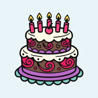 Birthday Cake With Candles color by number page