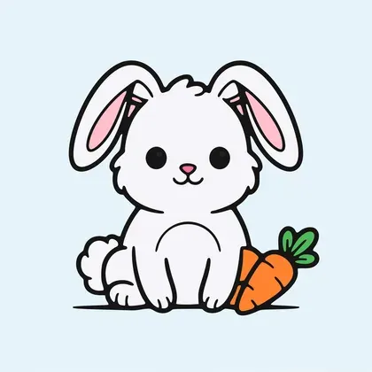 Bunny With a Carrot color by number page