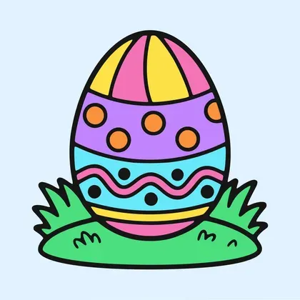 Decorated Easter Egg color by number page