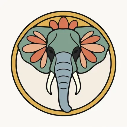 Peaceful Elephant Mandala Design color by number page