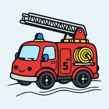 Fire Truck color by number page