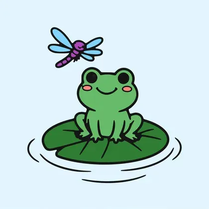 Frog on a Lily Pad color by number page