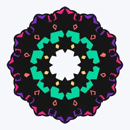 Geometric Star Mandala color by number page