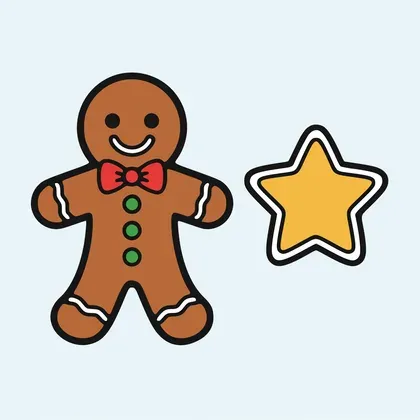 Gingerbread Cookie color by number page