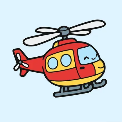 Helicopter color by number page