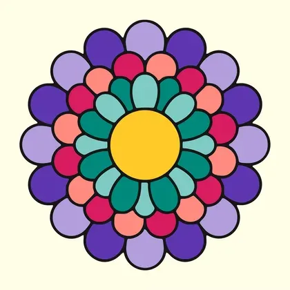 Intricate Floral Mandala color by number page