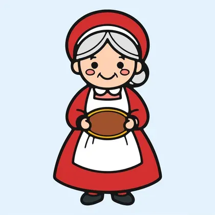 Smiling Mrs Claus with Treats color by number page