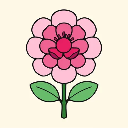 Peony Blossom color by number page