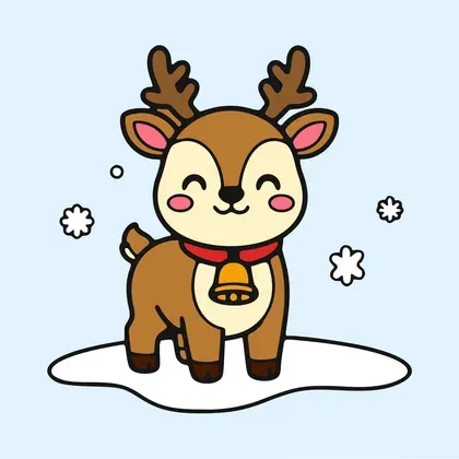 Reindeer color by number page