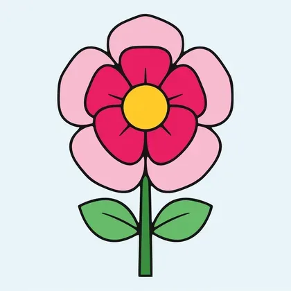 Rose Blossom color by number page