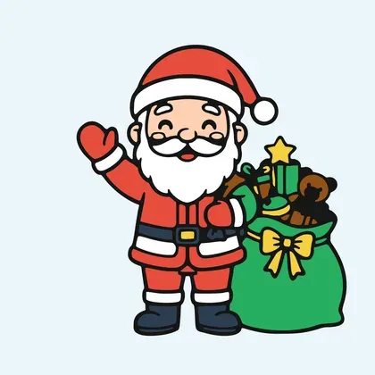 Santa Claus color by number page