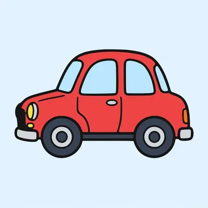 Family Car color by number page