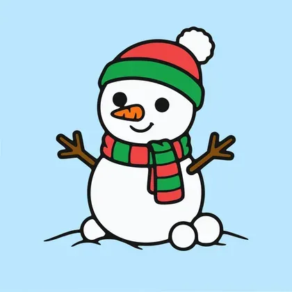 Snowman color by number page
