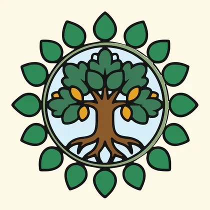 Symmetrical Tree Mandala Design color by number page