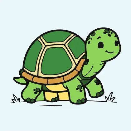 Turtle color by number page
