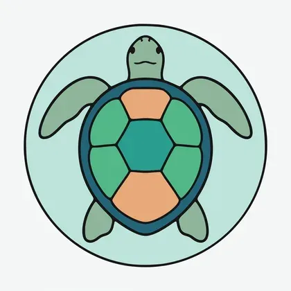 Serene Turtle Mandala Art color by number page
