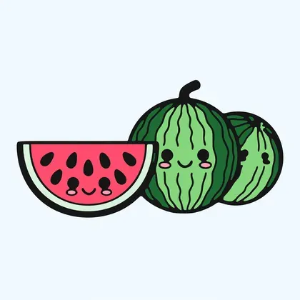 Watermelon Slice color by number page