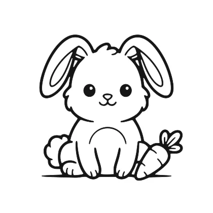 Bunny With a Carrot coloring page
