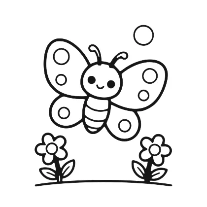 Butterfly in the Garden coloring page