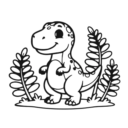 Friendly Dinosaur coloring page