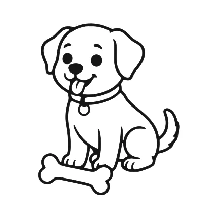 Dog With a Bone coloring page