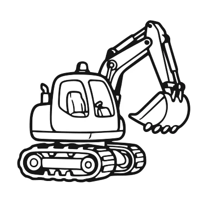 Digger coloring page