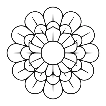 Symmetrical Floral Mandala coloring page
