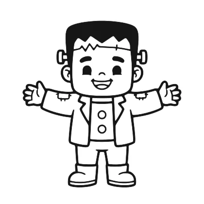 Friendly Green Monster coloring page