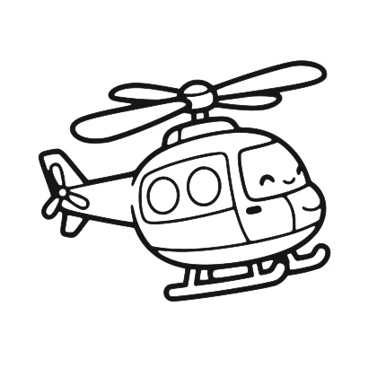 Helicopter coloring page