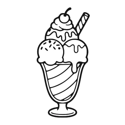 Ice Cream Sundae coloring page