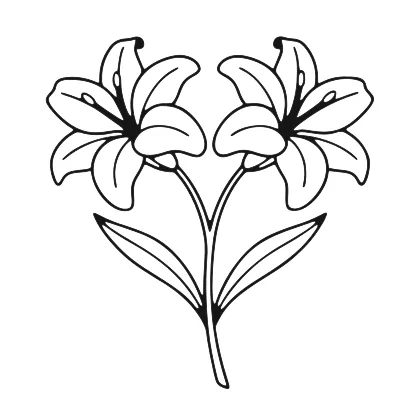 Twin Lilies in Bloom coloring page