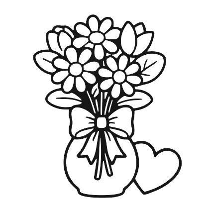 Mother's Day Bouquet coloring page