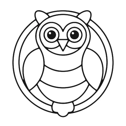 Symmetrical Owl Mandala Art coloring page