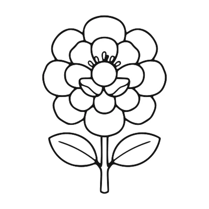 Peony Blossom coloring page