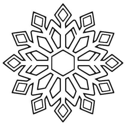 Geometric Snowflake Mandala coloring page