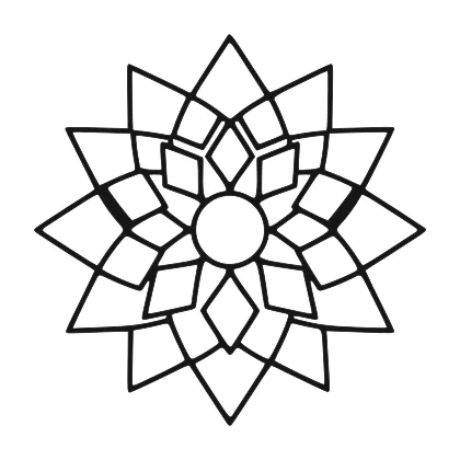 Symmetrical Geometric Star Mandala coloring page