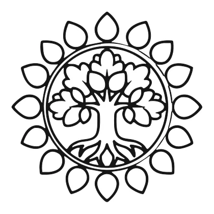 Symmetrical Tree Mandala Design coloring page