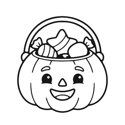 Pumpkin Treat Bucket coloring page