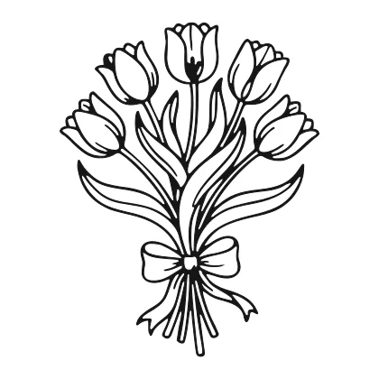 Tulip Bouquet coloring page