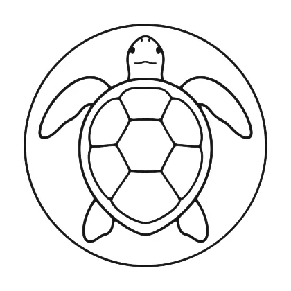 Serene Turtle Mandala Art coloring page