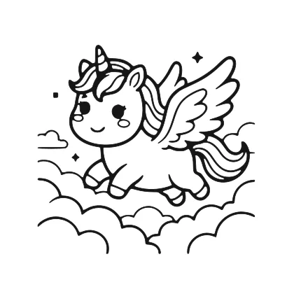 Unicorn With Wings coloring page