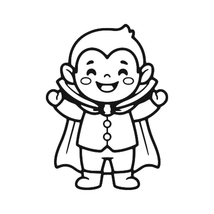 Cute Little Vampire Friend coloring page